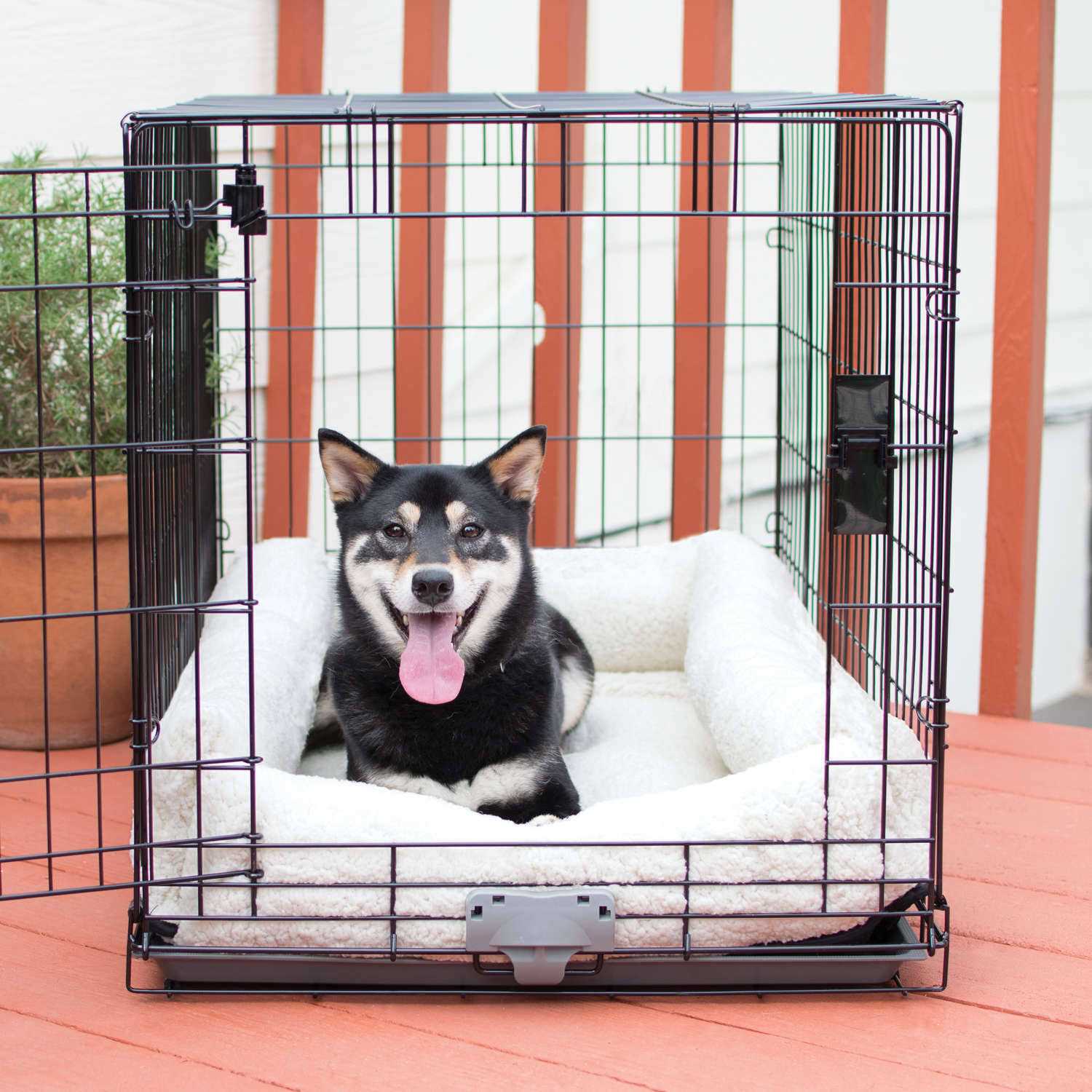 K&H Pet Products Deluxe Bolster Dog Crate Pad, Natural, Medium - Healthber