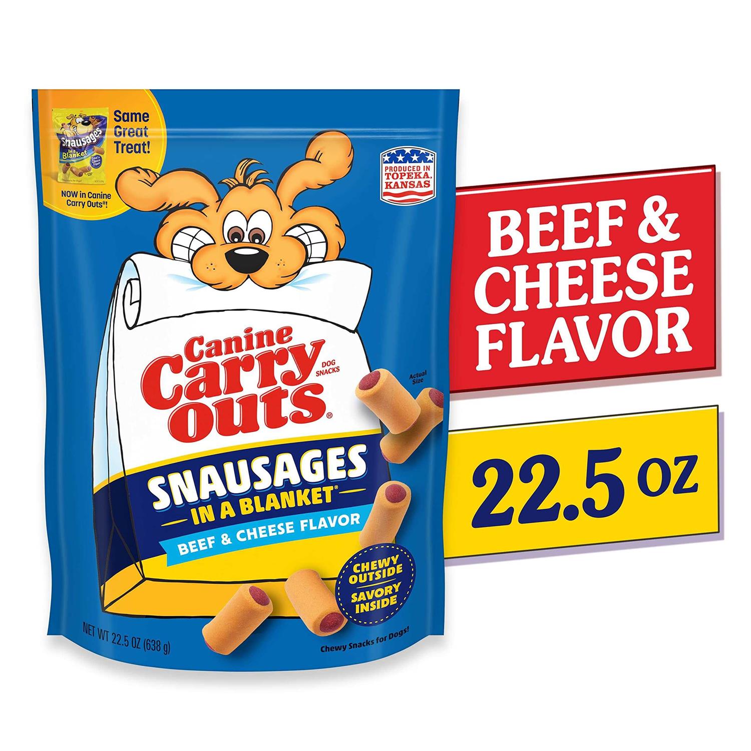 Canine Carry Outs Snausages in a Blanket Dog Treats Beef Cheese - Healthber
