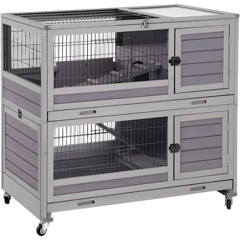 Aivituvin Rabbit Hutch Outdoor Bunny Cage AIR18 - Healthber