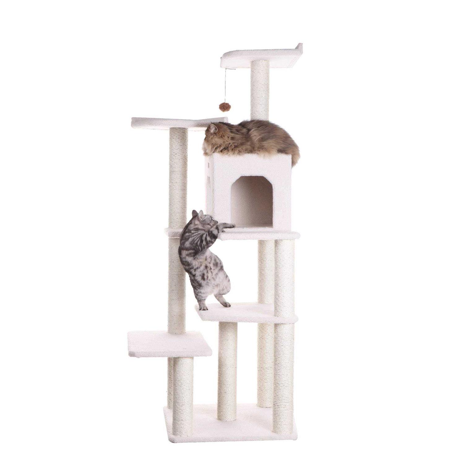 Armarkat B6802 Classic Real Wood Cat Tree In Ivory - Healthber