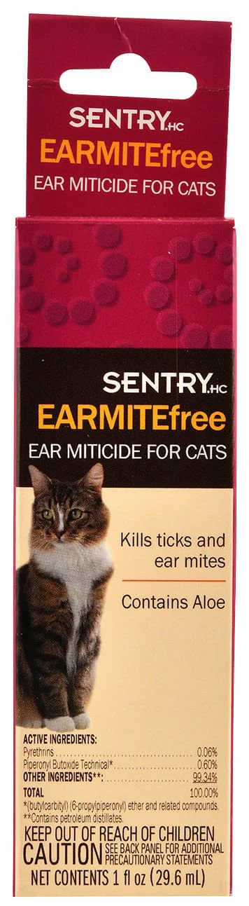 Sentry Earmite Free Ear Miticide for Cats - Healthber
