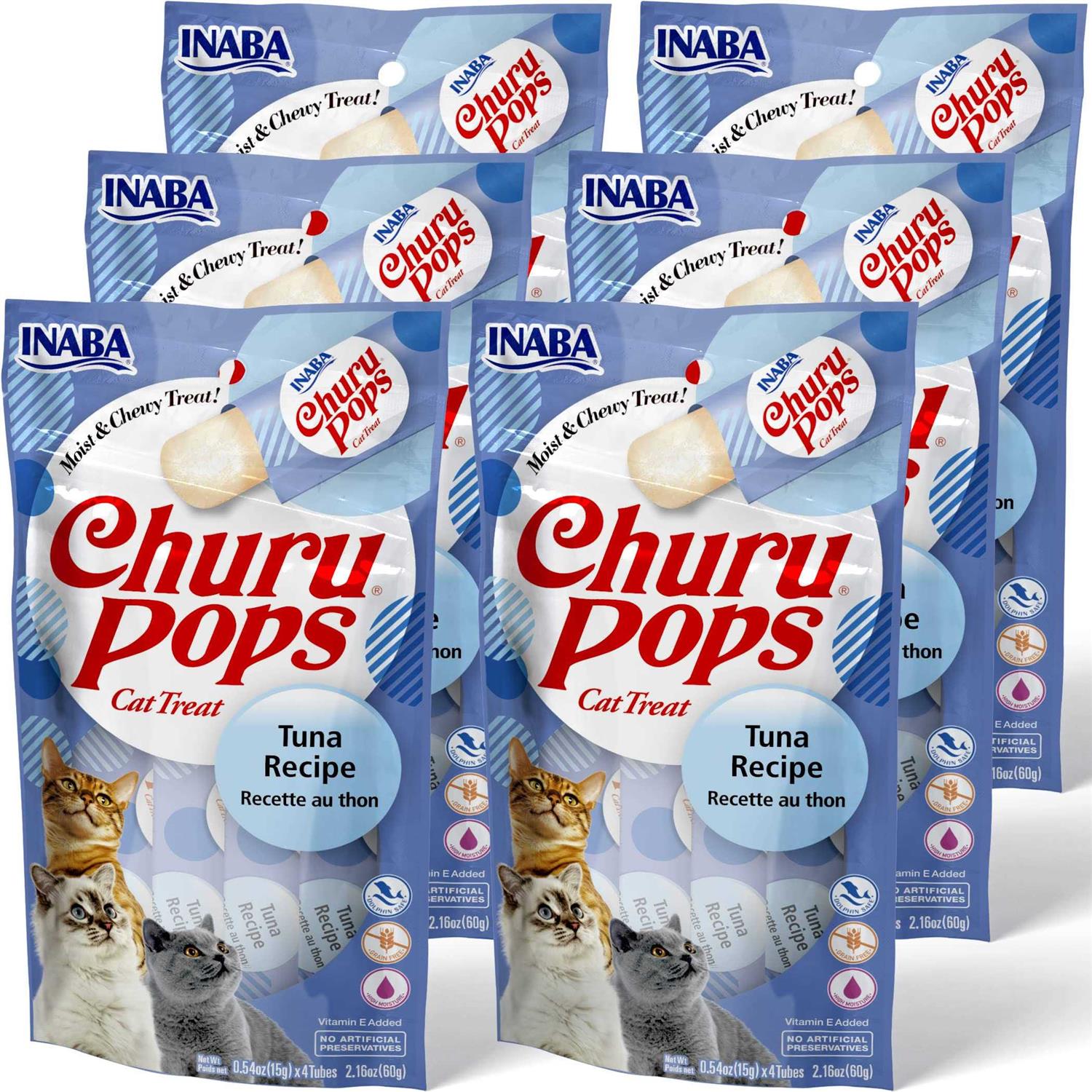 Inaba Churu Pops Moist & Chewy Tuna Recipe Lickable Cat Treats - Healthber