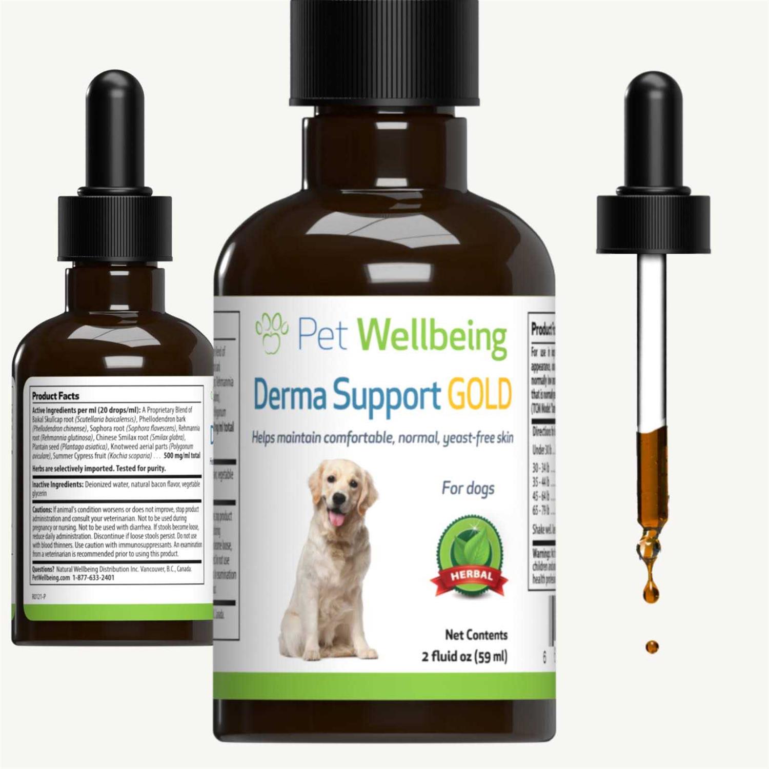 Pet Wellbeing Derma Support Gold Natural Support for Healthy Coat in Dogs - Healthber