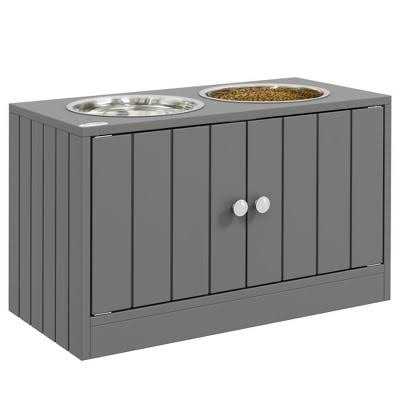PawHut Large Elevated Dog Bowls with Storage Cabinet Containing Large 44L Capacity - Healthber