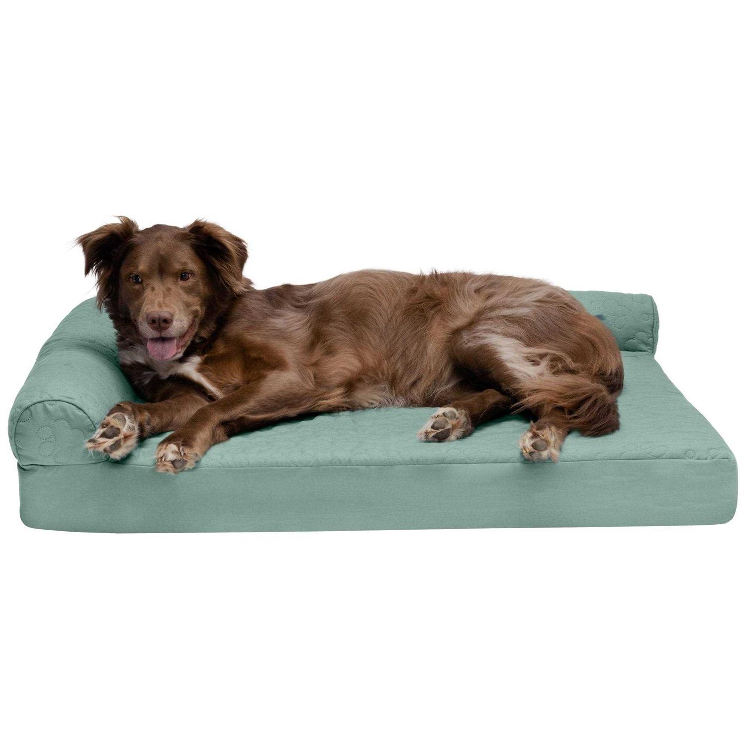FurHaven Paw-Quilted Deluxe L-Chaise Dog Bed - Healthber