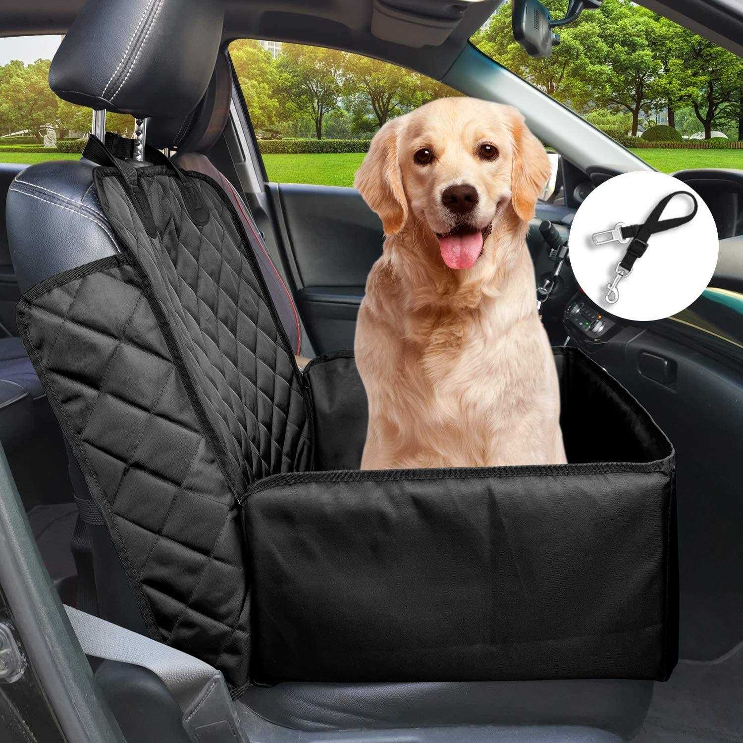 Flow.month Flowmonth Pet Front Seat Cover Pet Booster Seat,Deluxe 2 in 1 Dog Seat Cover for Cars Waterproof Dog Front Seat Cover Pet Bucket - Healthber