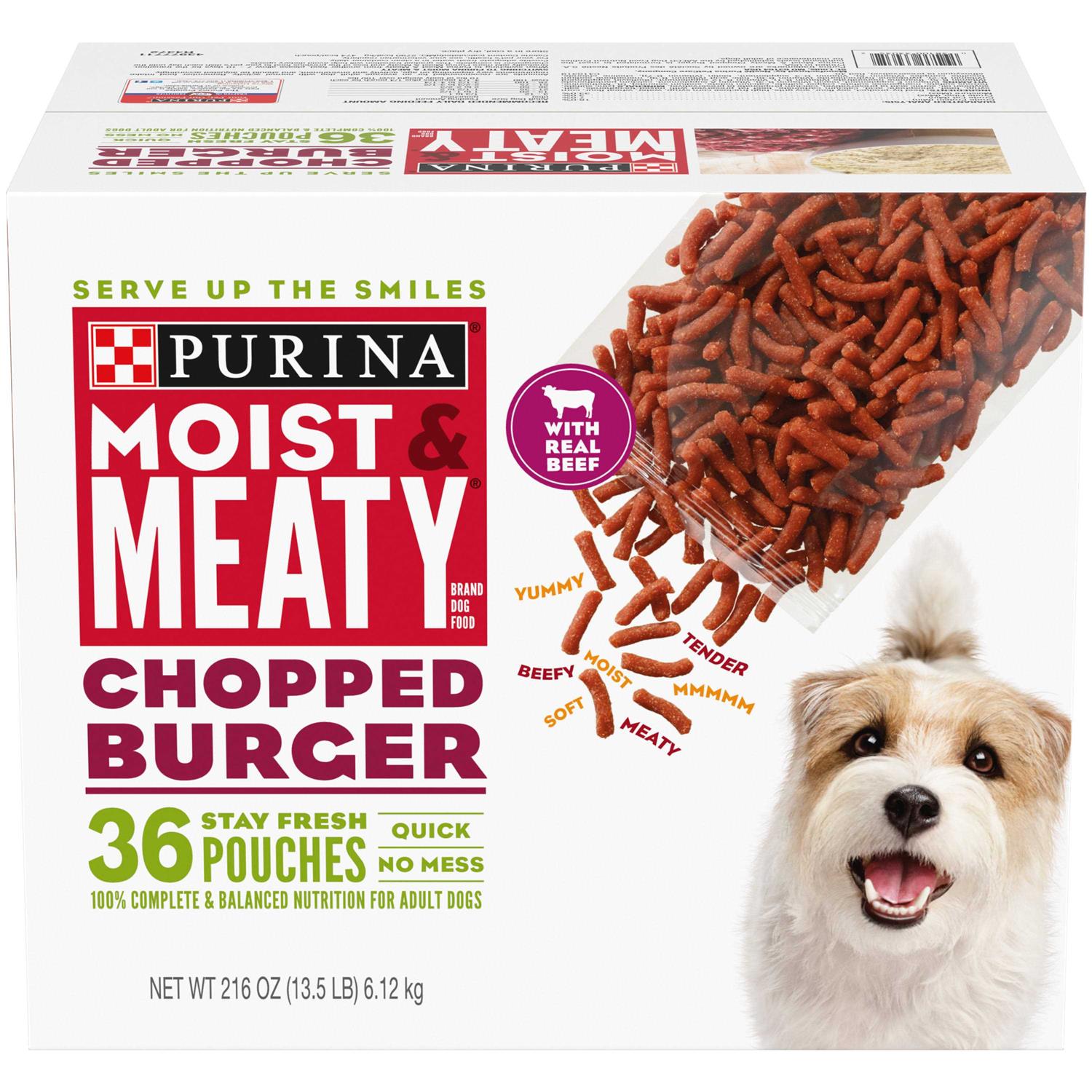 Purina Moist & Meaty Dog Food Chopped Burger - Healthber