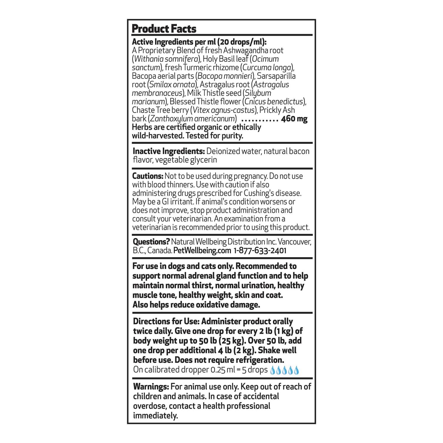 Pet Wellbeing Adrenal Harmony Gold for Dogs - Healthber