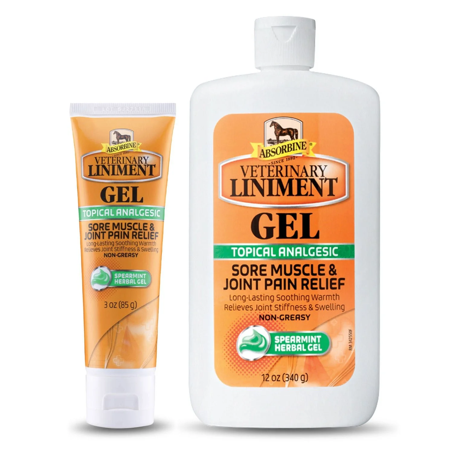Absorbine Veterinary Liniment Gel, 3 oz and 12 oz Combo Pack - Healthber