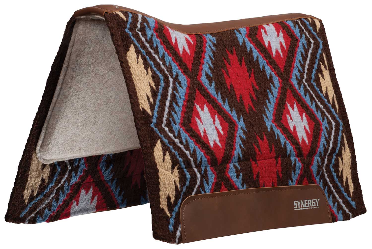Synergy Contoured Performance Saddle Pad, Wool Blend Felt Lined, Firestorm - Healthber