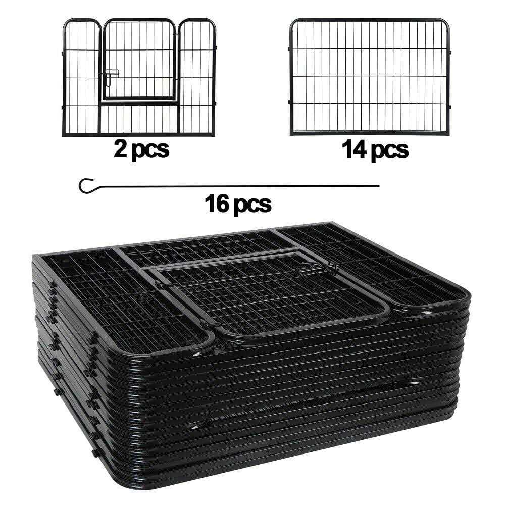 Zenstyle Foldable Detachable Multiple Shape Pet Playpen 16 Panel Dog Kennel Exercise - Healthber