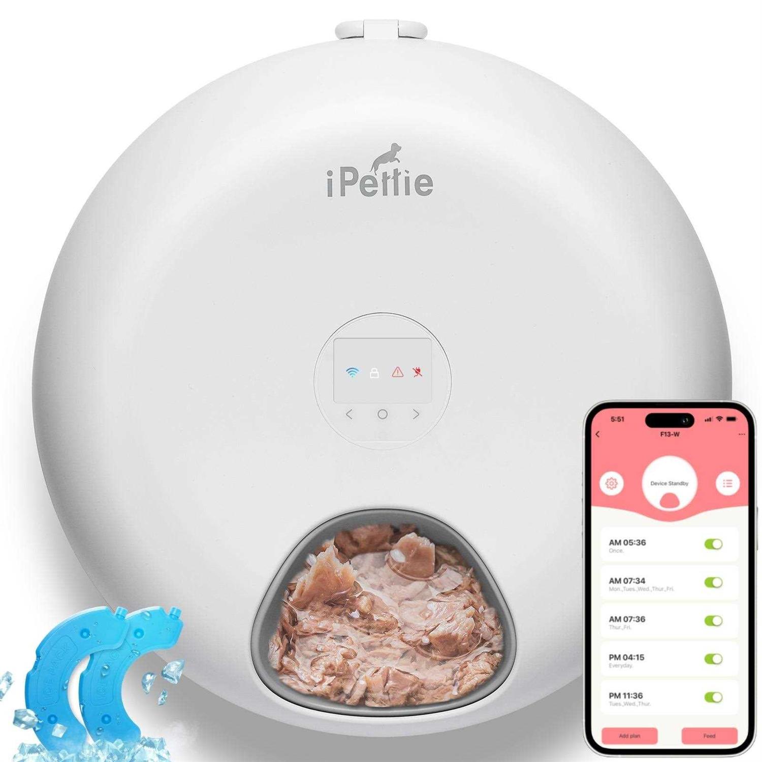 iPettie Donuts Frost 6 Meal Cordless Automatic Pet Feeder - Healthber