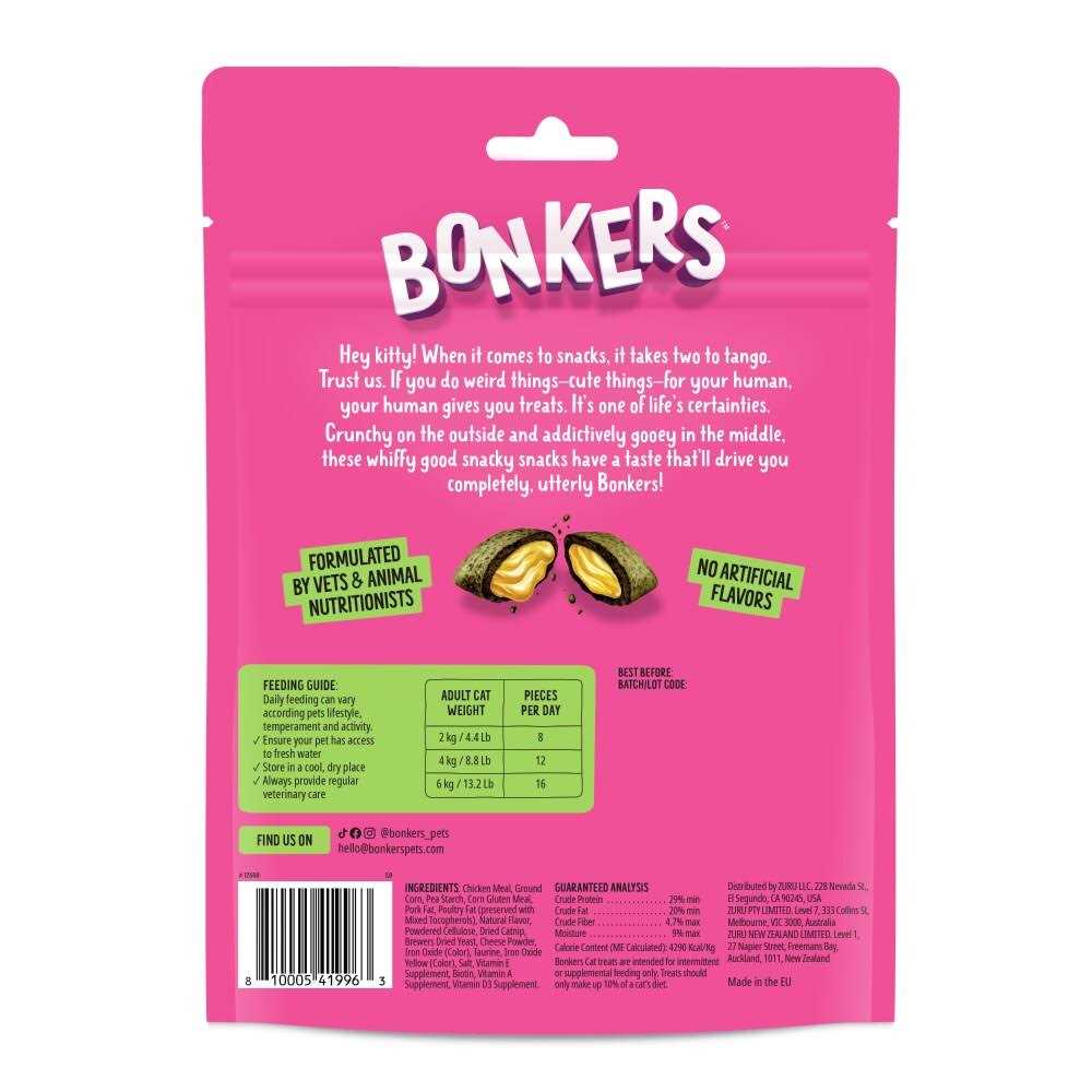 Bonkers Catnip Chick ‘N’ Cheddar Crunchy Cat Treats - Healthber