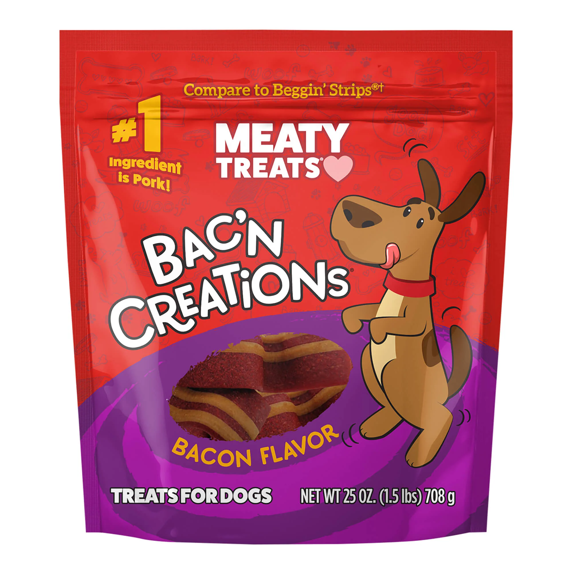 Meaty Treats Bac'n Creations Bacon, 25 oz - Healthber