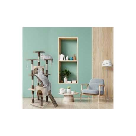 Go Pet Club Beige Economical Cat Tree Condo with Sisal Covered Posts - Healthber