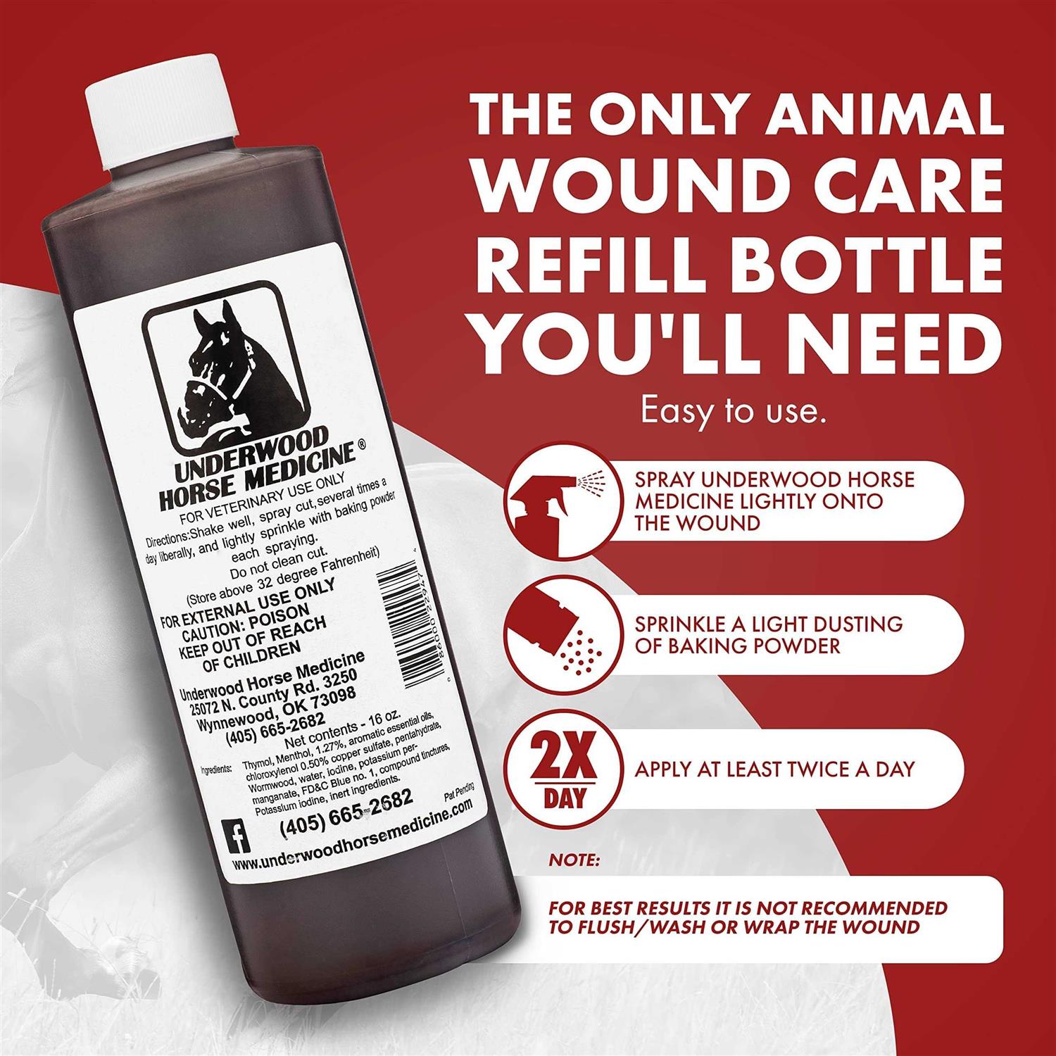 Underwood Horse Medicine Topical 16oz - Healthber