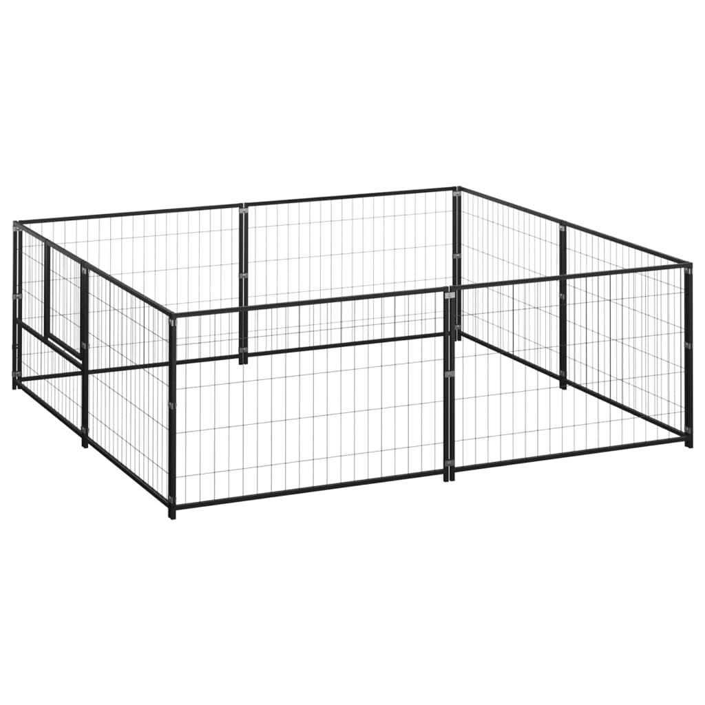 vidaXL Dog Kennel Silver Steel - Healthber