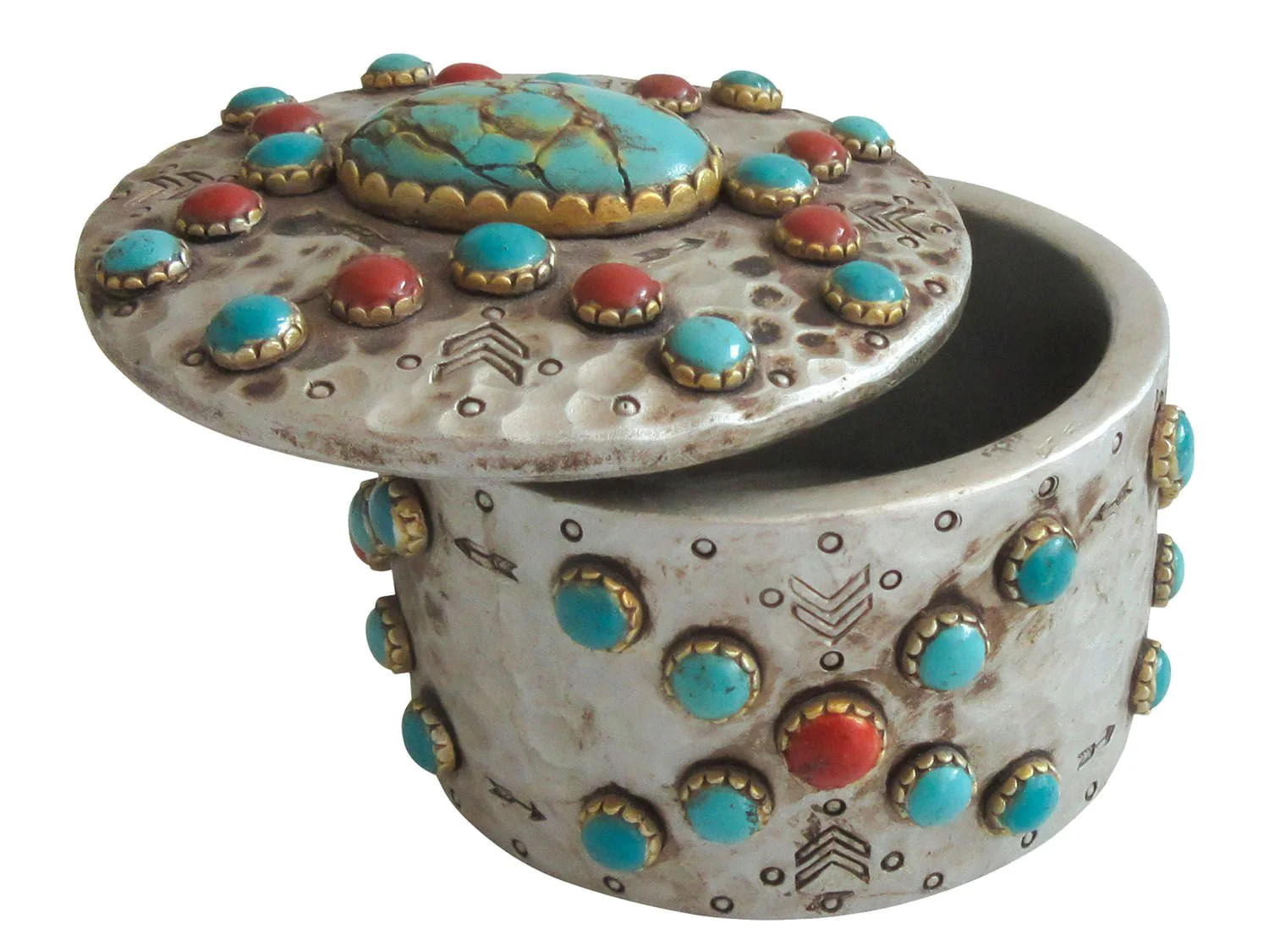 Turquoise Stones Jewelry & Trinket Box - Healthber