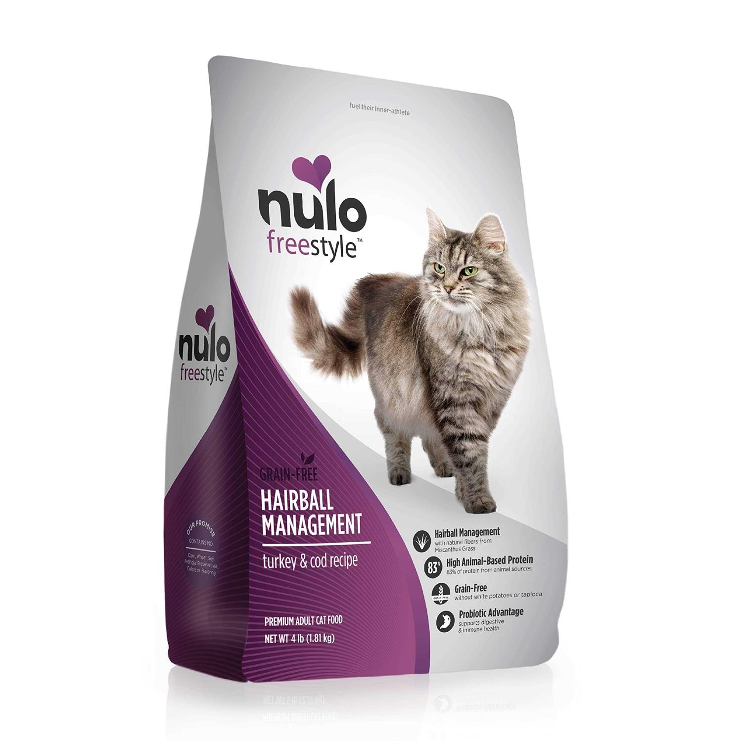 Nulo Freestyle Hairball Management Turkey & Cod Recipe Grain-Free Dry Cat Food - Healthber