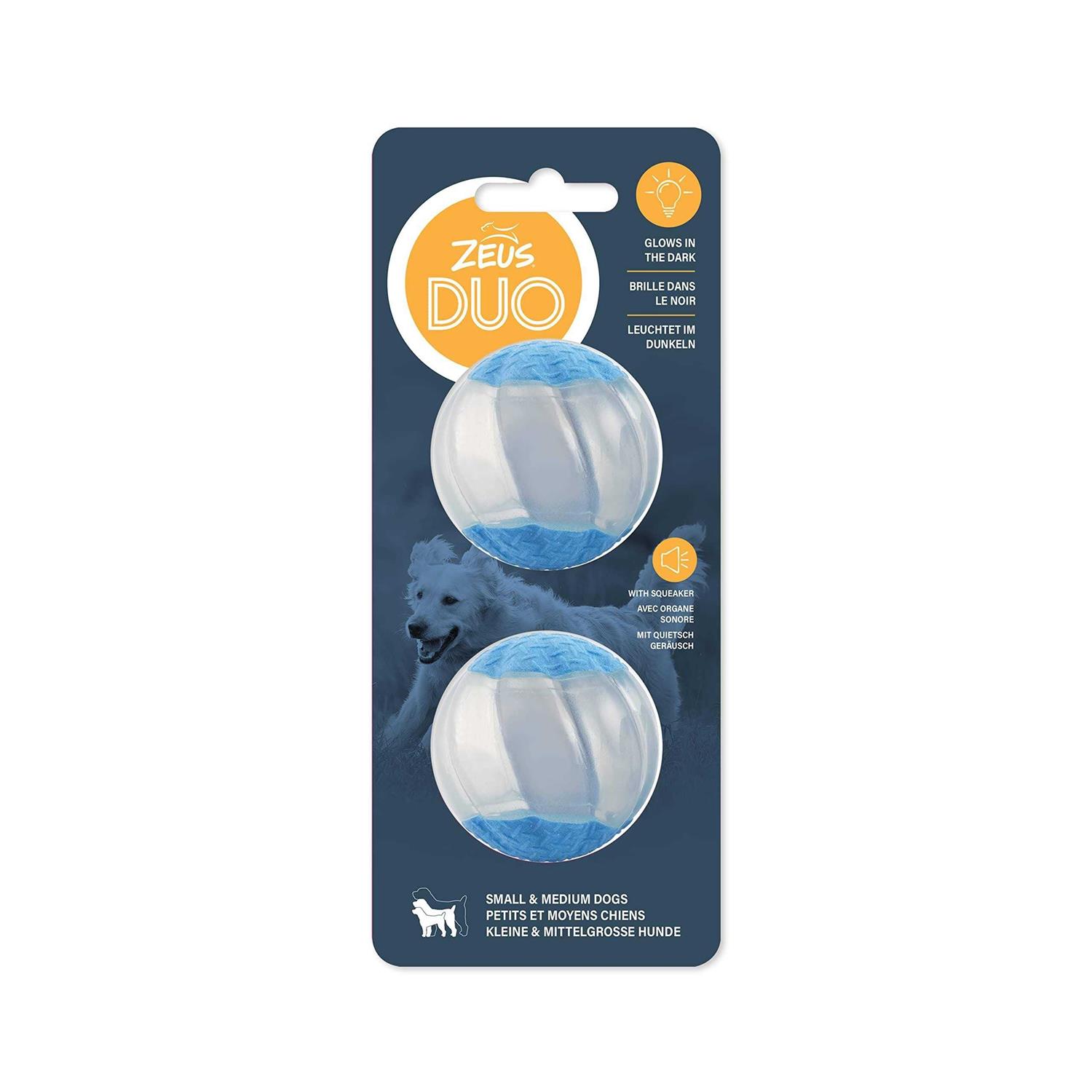 Zeus Duo Ball Dog Toy with Squeaker - Healthber