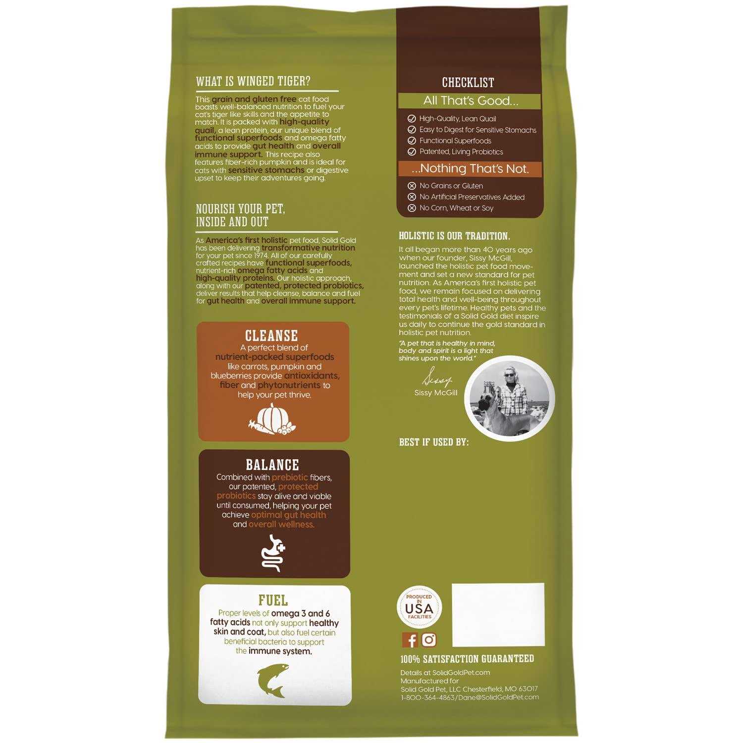 Solid Gold Winged Tiger Quail & Pumpkin Adult Dry Cat Food - Healthber