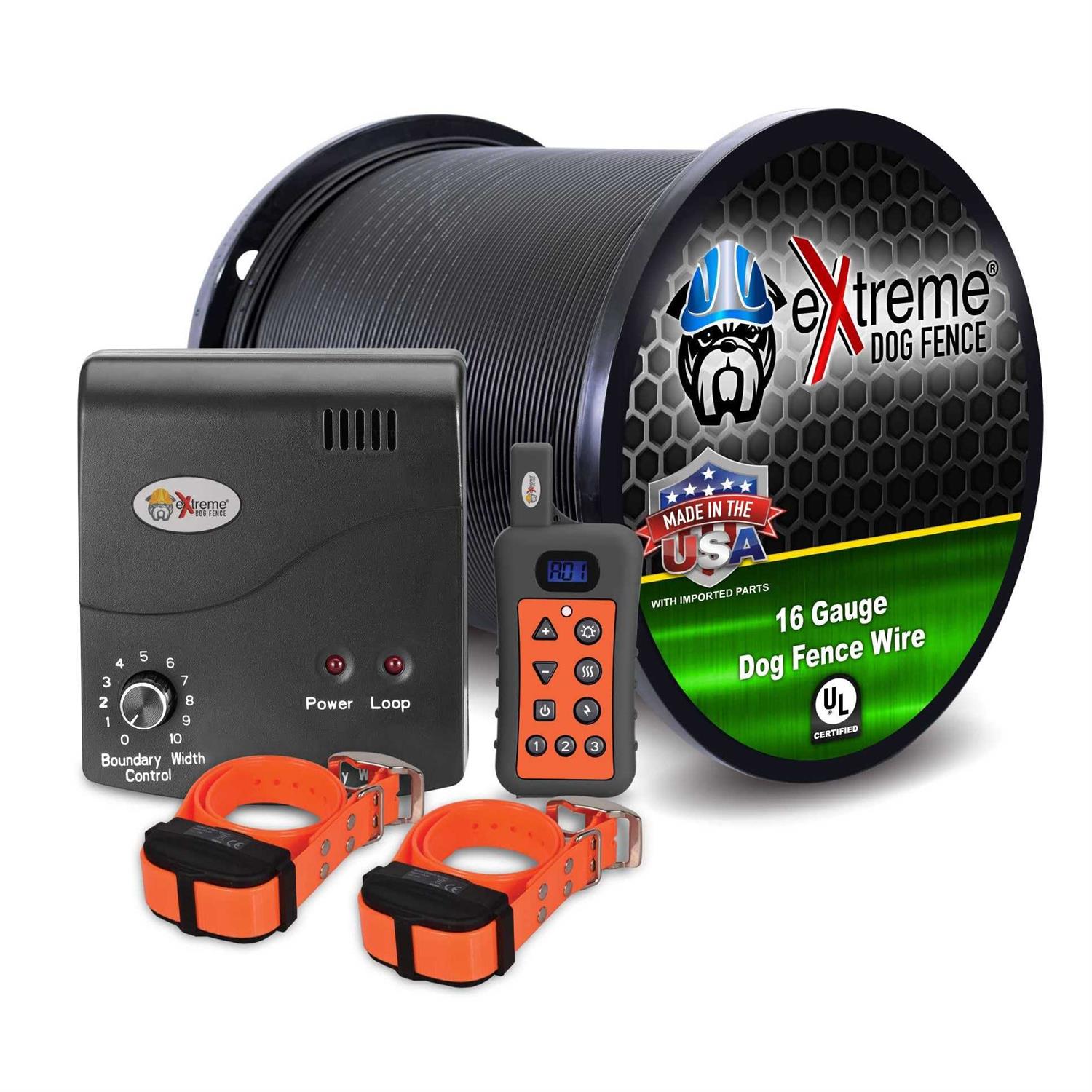 Electric Dog Fence + Remote Trainer 2 Dog / 1000′ of 16 Gauge Underground Dog Fence Wire - Healthber