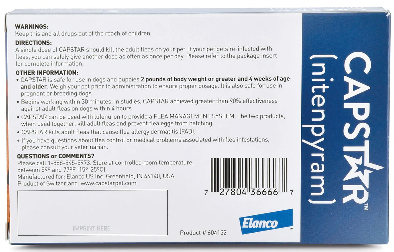 Capstar Oral Flea Treatment for Dogs - Healthber