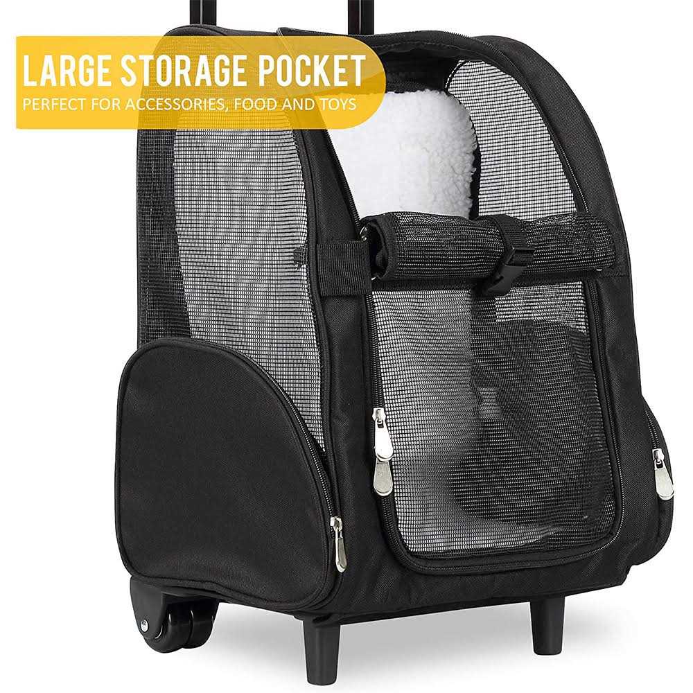 Kopeks Deluxe Backpack Pet Travel Carrier with Double Wheels - Healthber