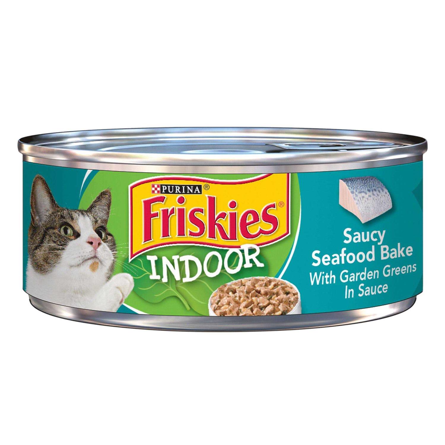 Purina Friskies Indoor Wet Cat Food Saucy Seafood Bake - Healthber