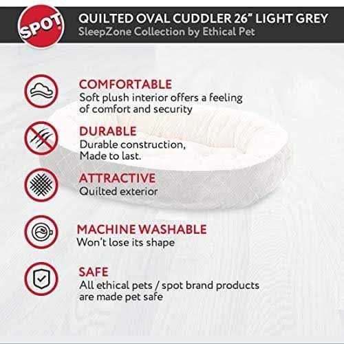 Ethical Pet Sleep Zone Quilted Oval Cuddler Bed - Healthber