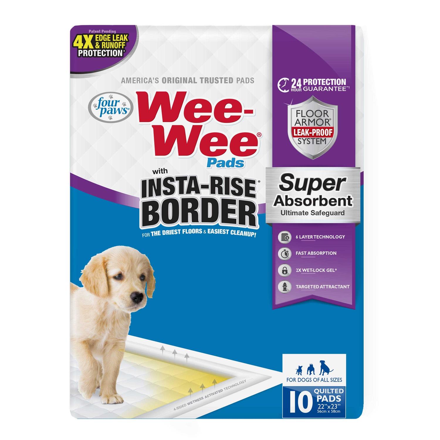 Four Paws Insta-Rise Border Wee-Wee Pads - Healthber