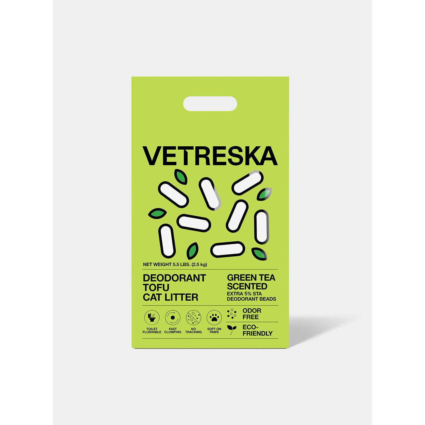 Vetreska Green Tea Scented Deodorant Tofu Cat Litter - Healthber