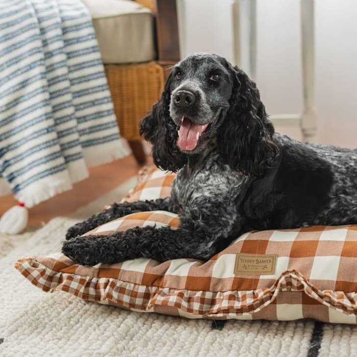 Harry Barker 24 x 5 Brown Gingham Print Envelope Dog Bed - Healthber