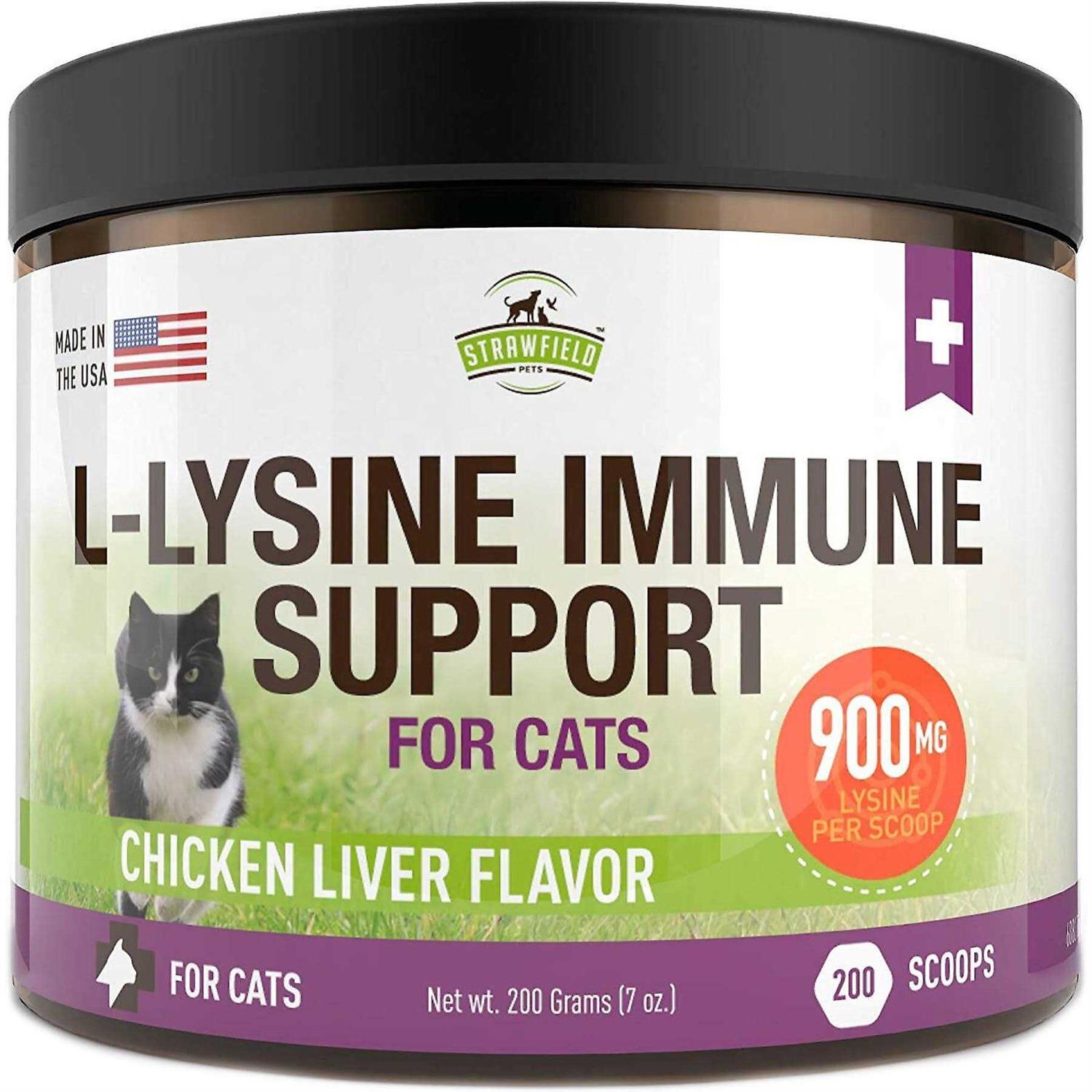Strawfield Pets L-Lysine for Cats Supplement Powder Granules for Cat Cold - Healthber