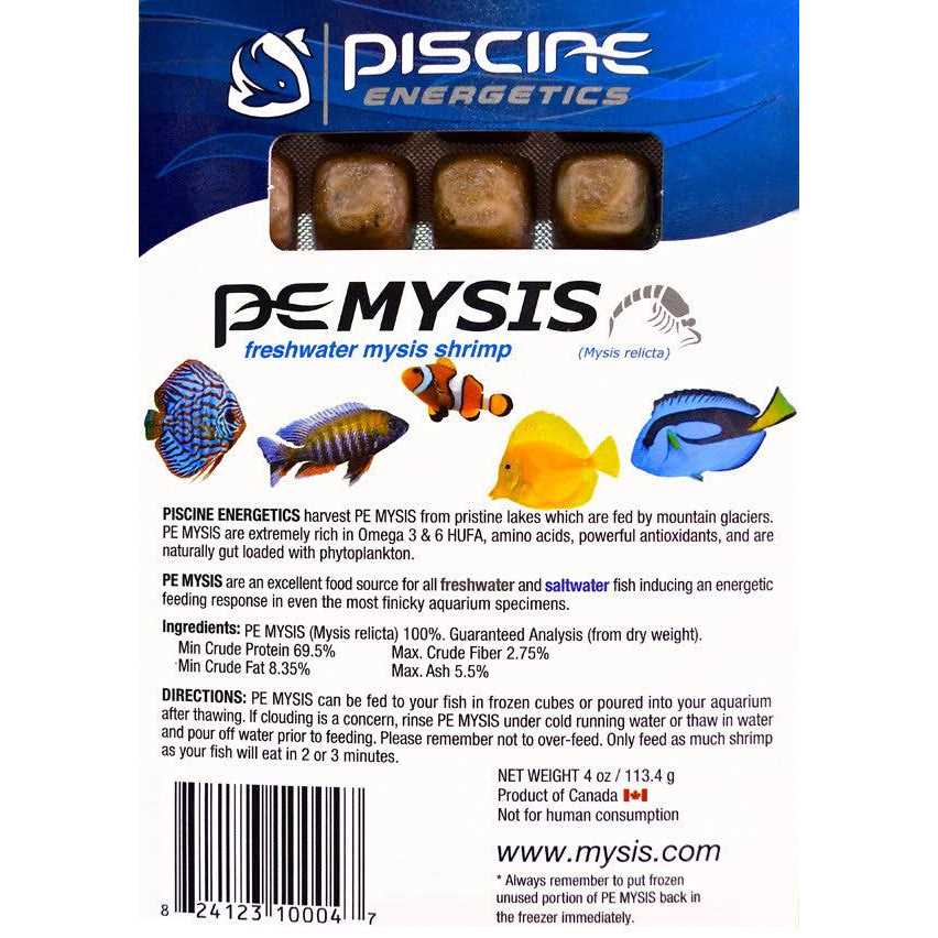 Piscine Energetics Frozen Mysis Shrimp Fish Food - Healthber