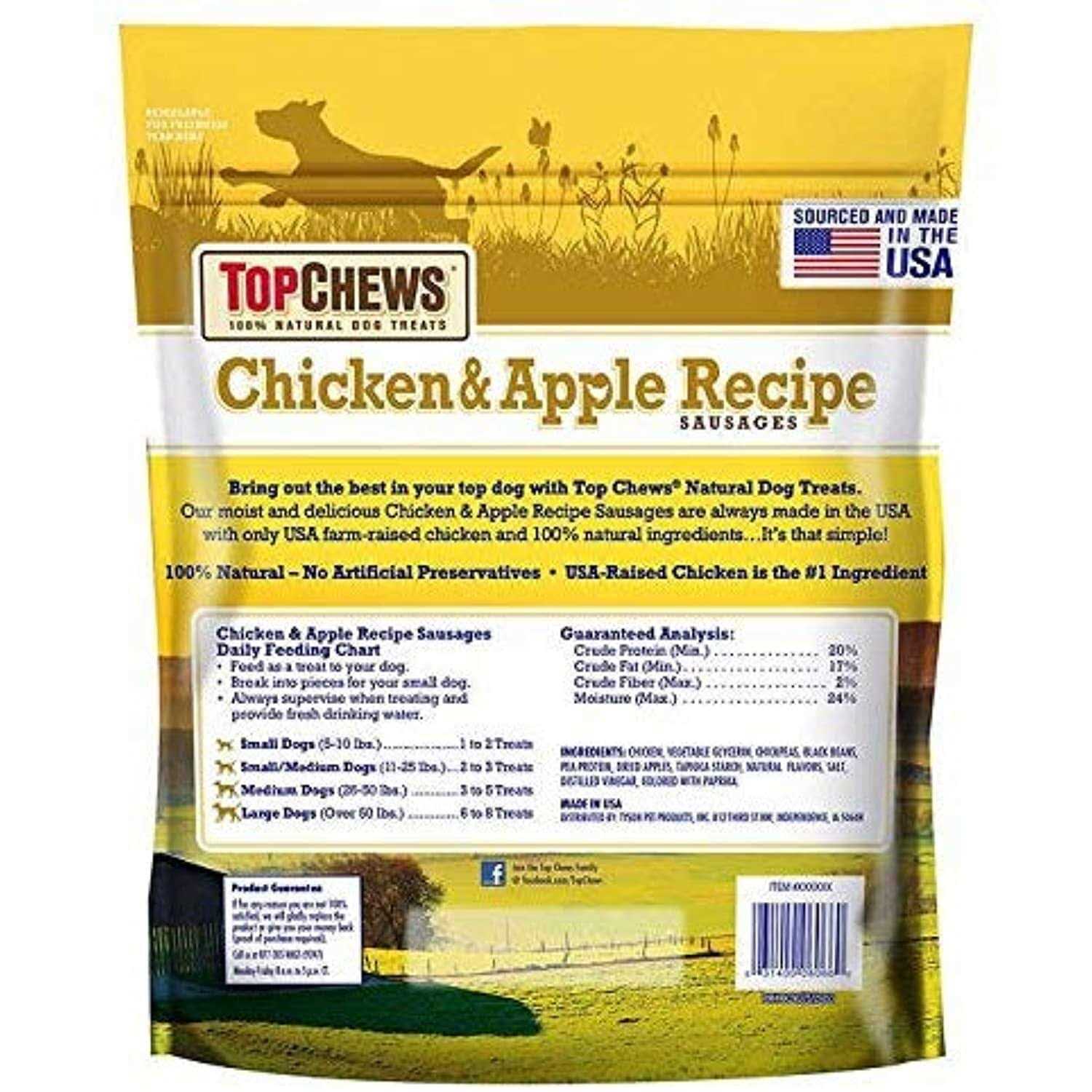 Top Chews Chicken & Apple Recipe 100% Natural Dog Treats - Healthber