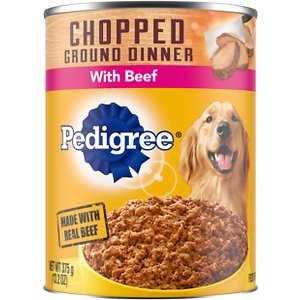 Pedigree Chopped Ground Dinner with Beef Adult Canned Wet Dog Food, 13.2-oz, case of 12 - Healthber