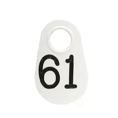 Bock's White Nylon Numbered Identification Tags, 1-100, Single Tag - Healthber