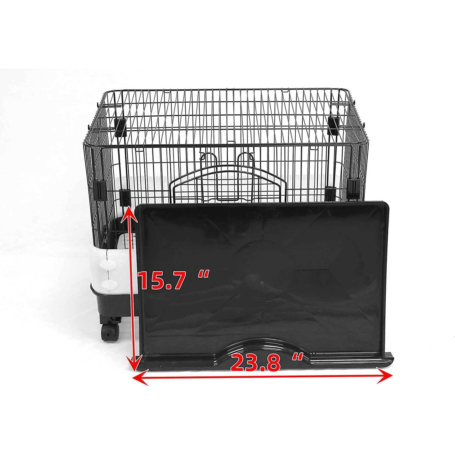 Homey Pet 26 Rabbit Cage Carry with Pull Out Tray and Caster - Healthber