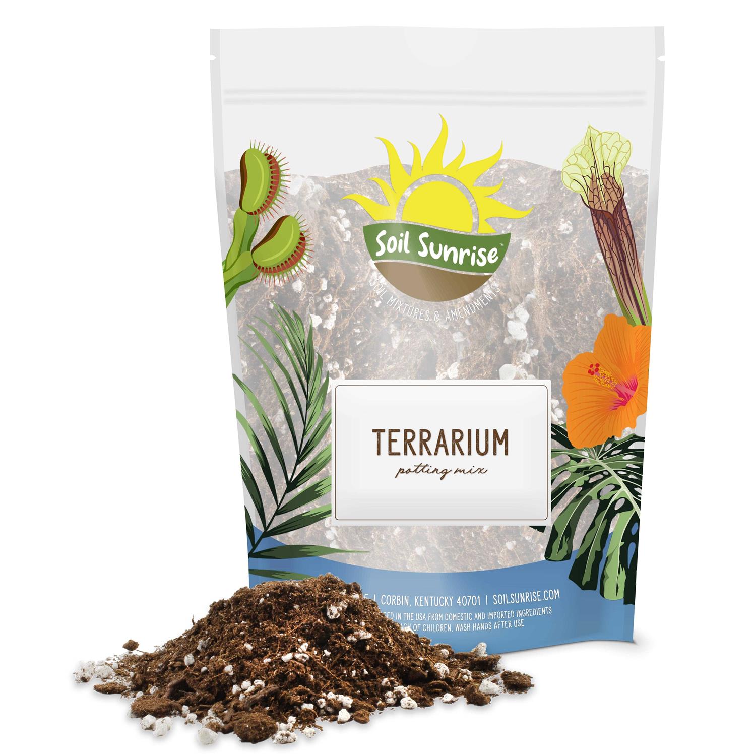 Terrarium Potting Soil Mix w/Blended Filtering Charcoal Custom Made for Terrariums - Healthber