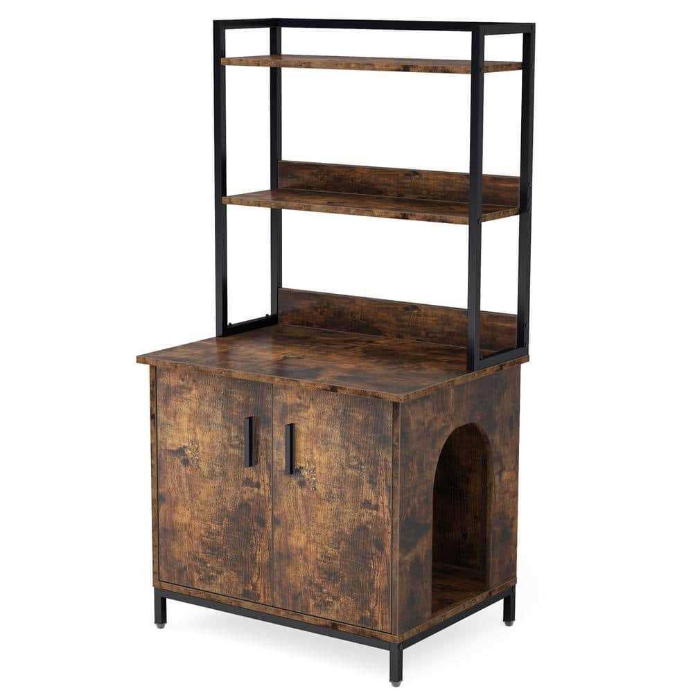 Kellum Rustic Brown Litter Box Enclosure - Healthber