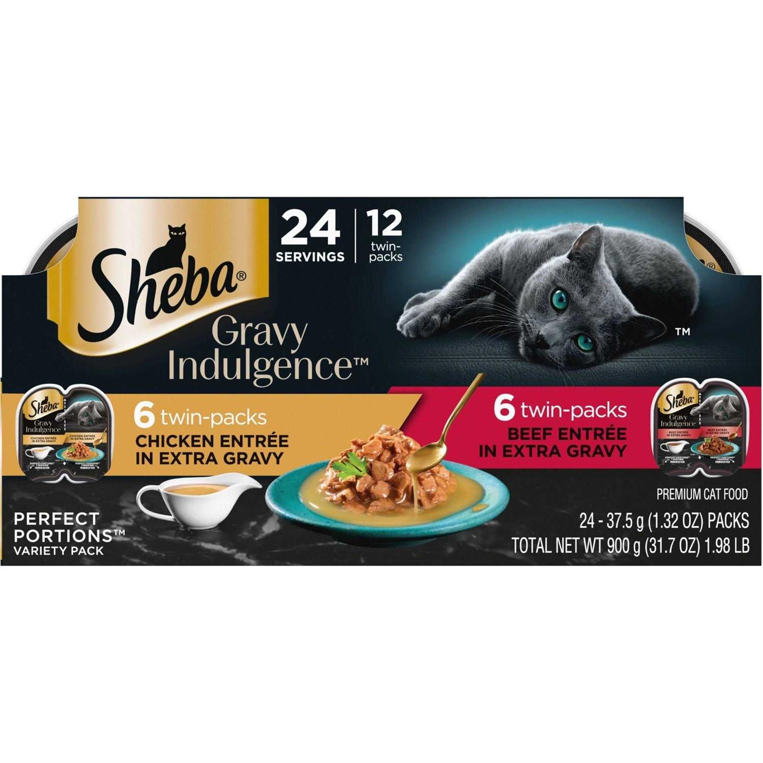 SHEBA PERFECT PORTIONS Gravy INDULGENCE Adult Wet Cat Food - Healthber
