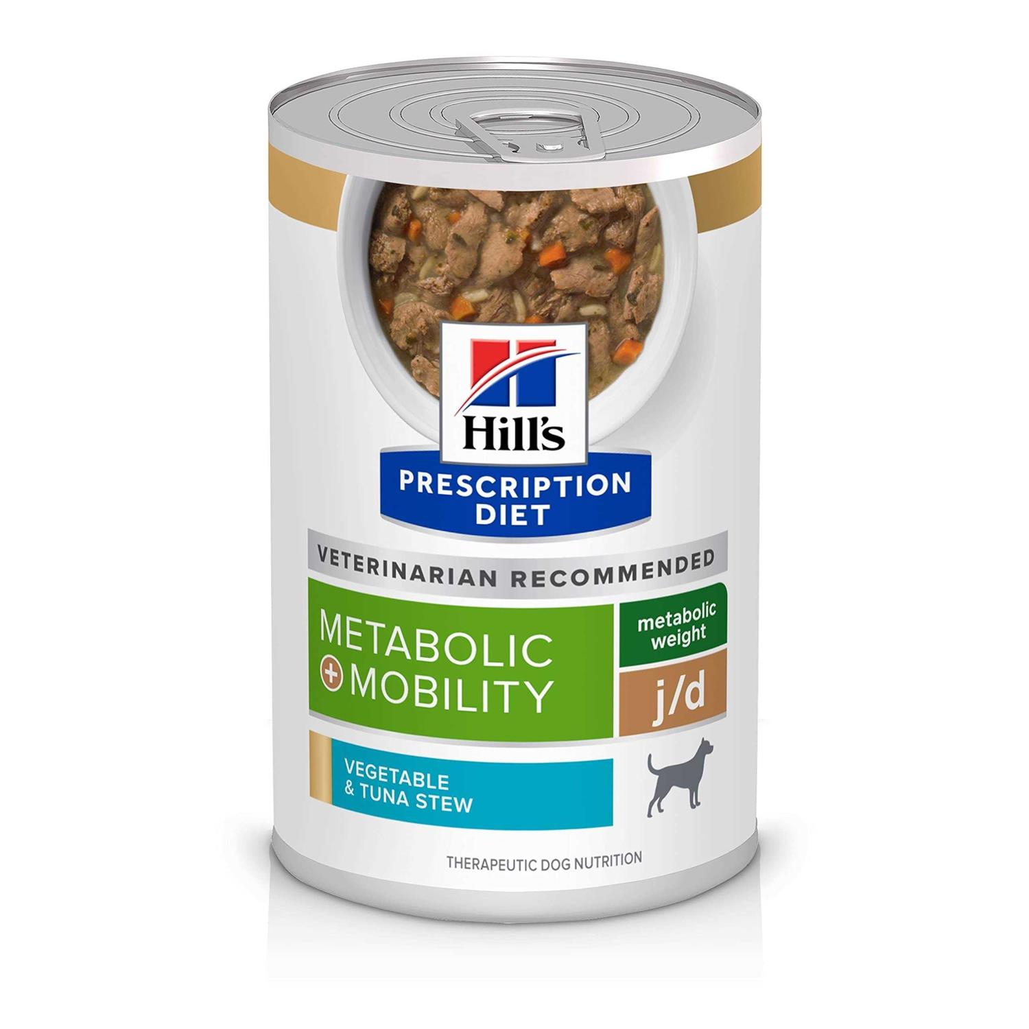 Hill’s Prescription Diet Metabolic + Mobility Weight + Joint Vegetable & Tuna Stew Canned Dog Food - Healthber