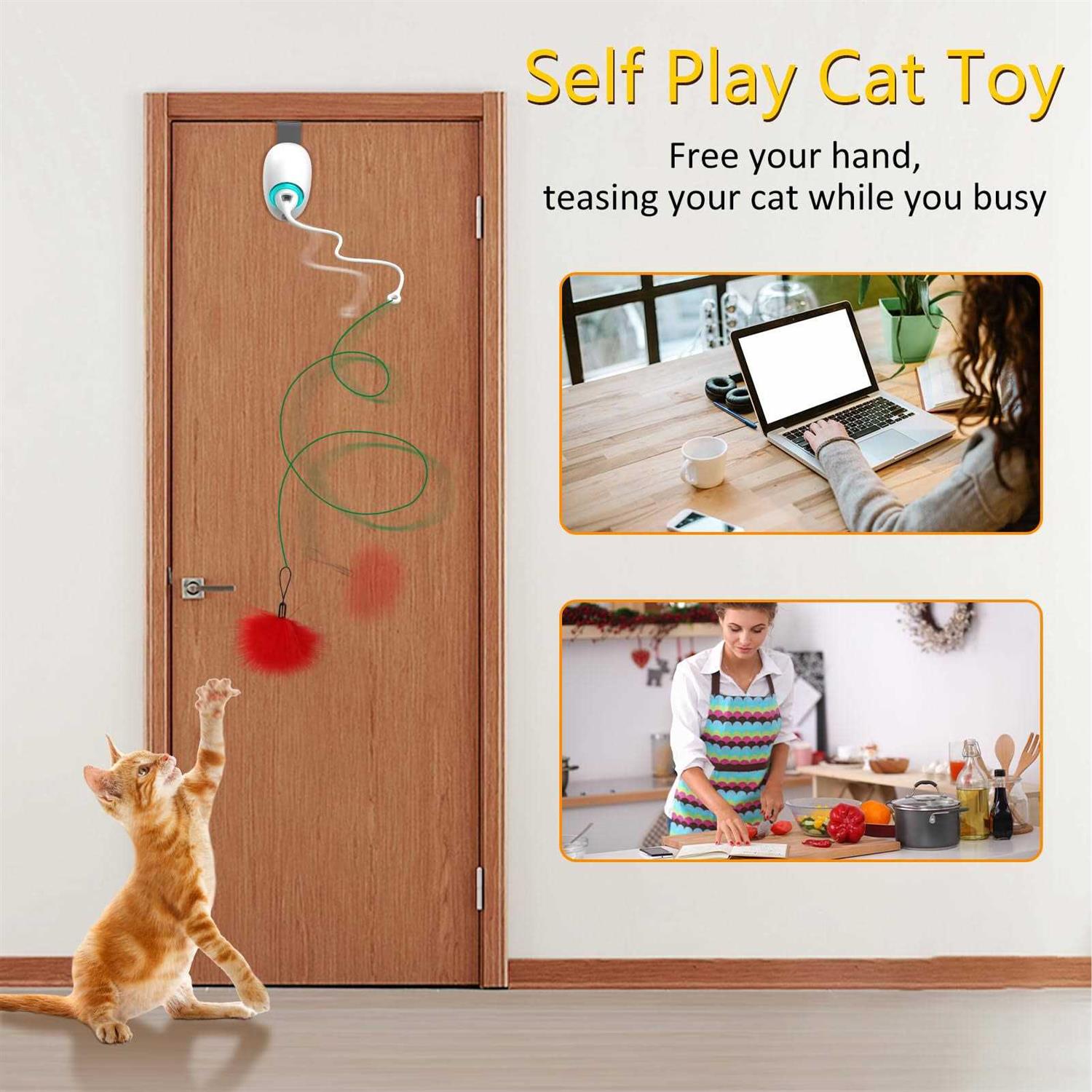 umosis hanging cat toy automatic teaser cat string toy - Healthber