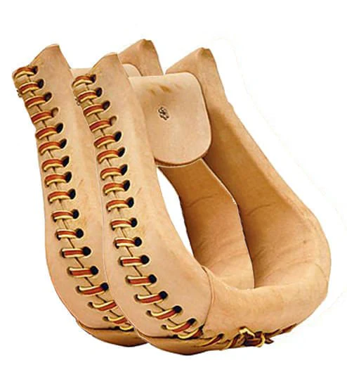 Leather Bell Bottom Stirrups, Pair - Healthber