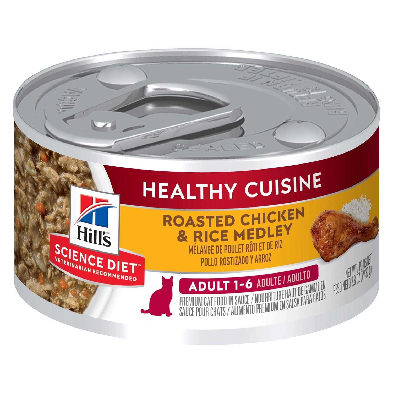 Hill’s Science Diet Adult Healthy Cuisine Roasted Chicken & Rice Medley Cat Food - Healthber