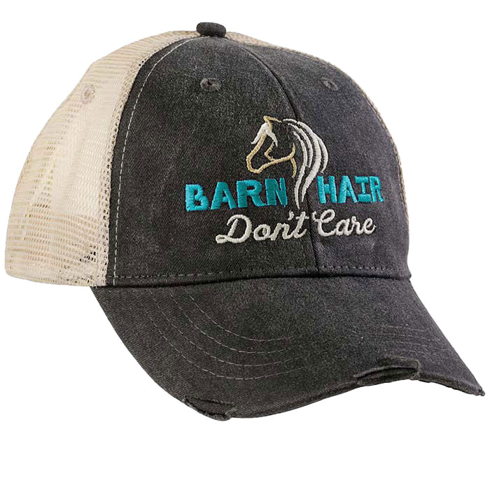 Barn Hair Don't Care Mesh Back Cap, Black/Teal - Healthber