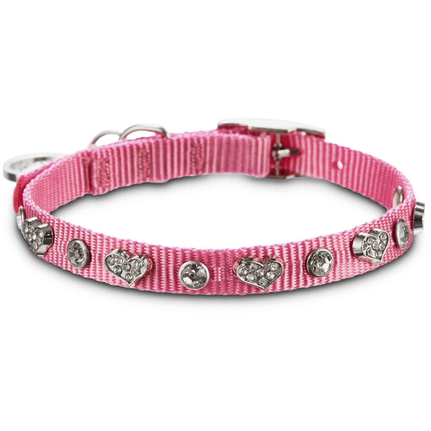 YOULY Pink Heart Bling Dog Collar - Healthber
