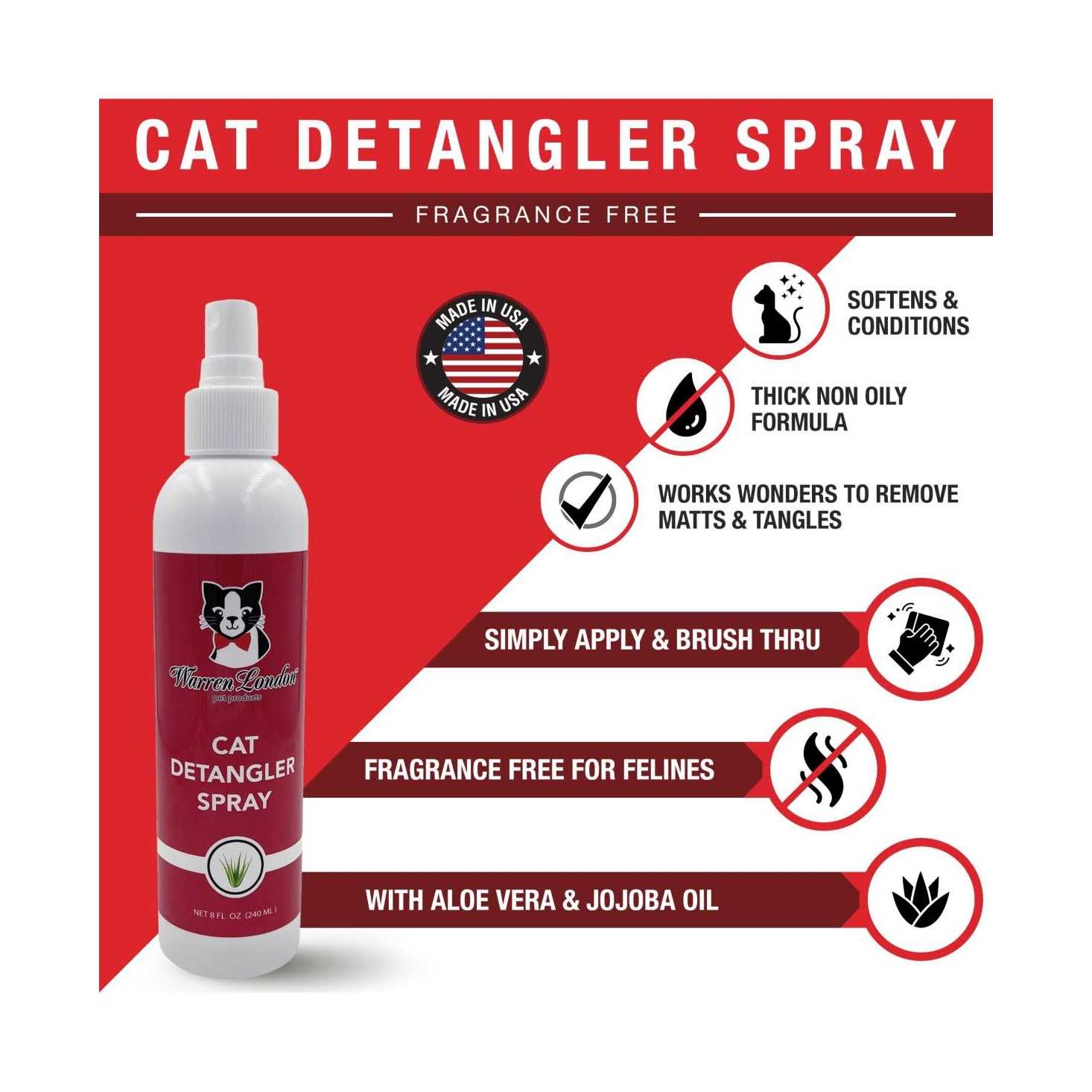 Warren London Cat Detangler Spray - Healthber