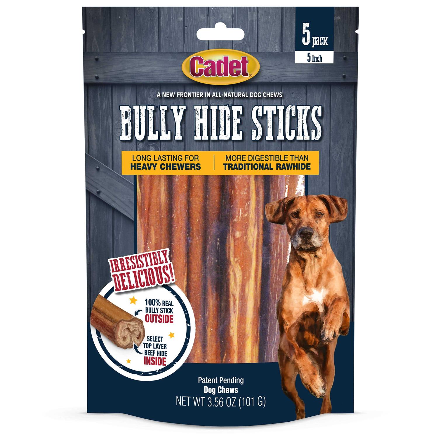 Cadet Bully Hide Sticks All-Natural Dog Chews - Healthber